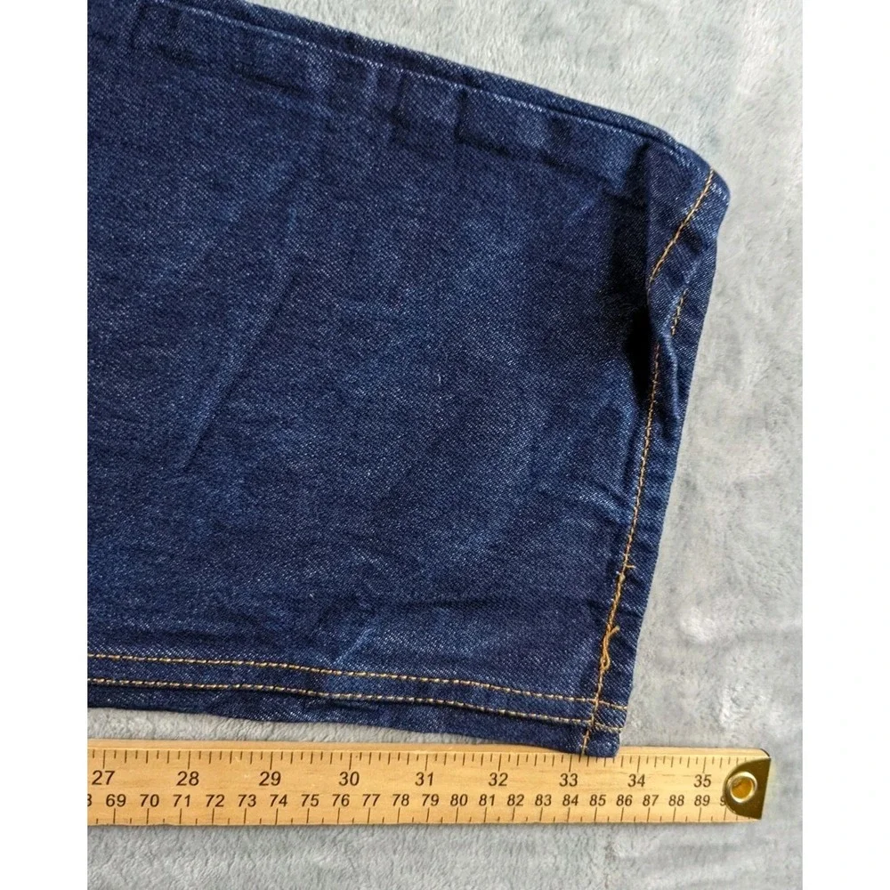 Levis 501 Jeans Men 33x34 Blue Button Fly Straight Dark Wash Raw Denim READ